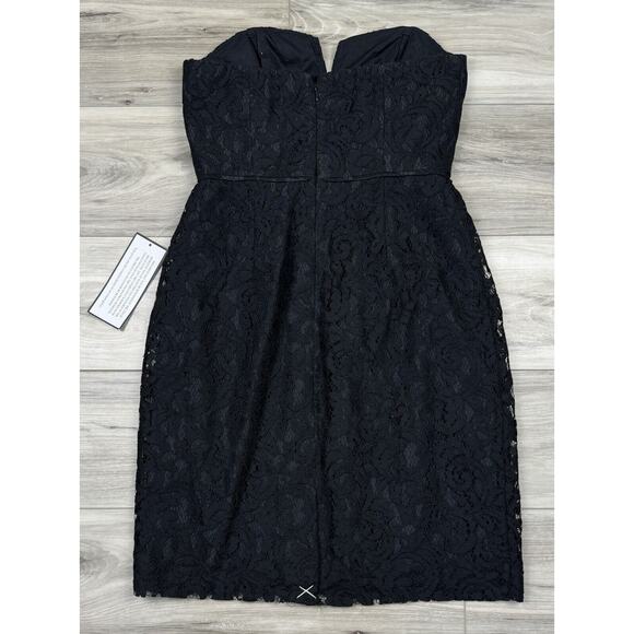 $228 J. Crew Women's 4 Black Lace Cathleen Strapless Sweetheart Sheath Dress NWT - Picture 5 of 5